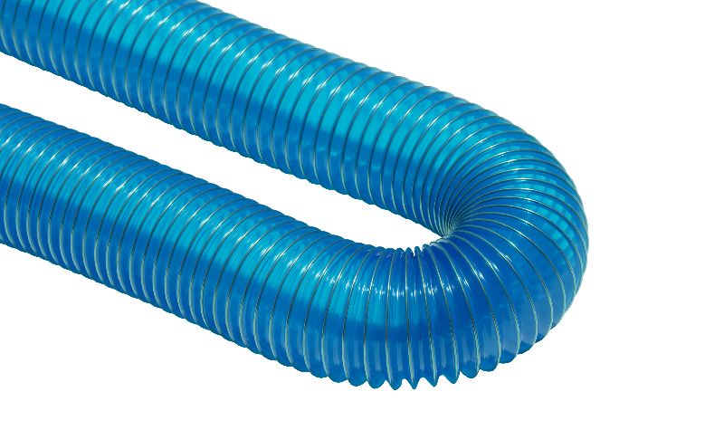 PVC flexduct general purpose blue in a u shape
