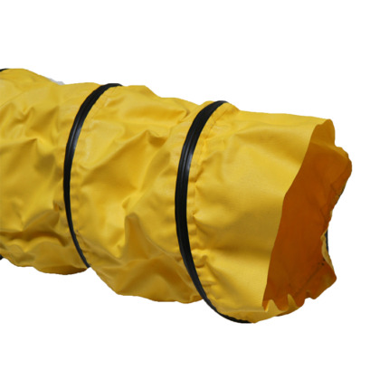 yellow tube with black strip pointed right
