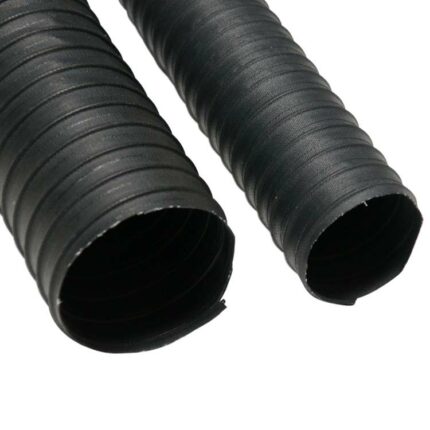 2 black neoprene hoses half shown length downwards