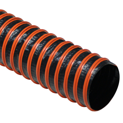 black ducting tube with red strips