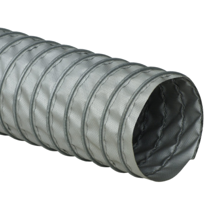 beige tube with silver lining wrapped pointing bottom right